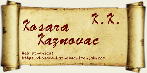 Kosara Kaznovac vizit kartica